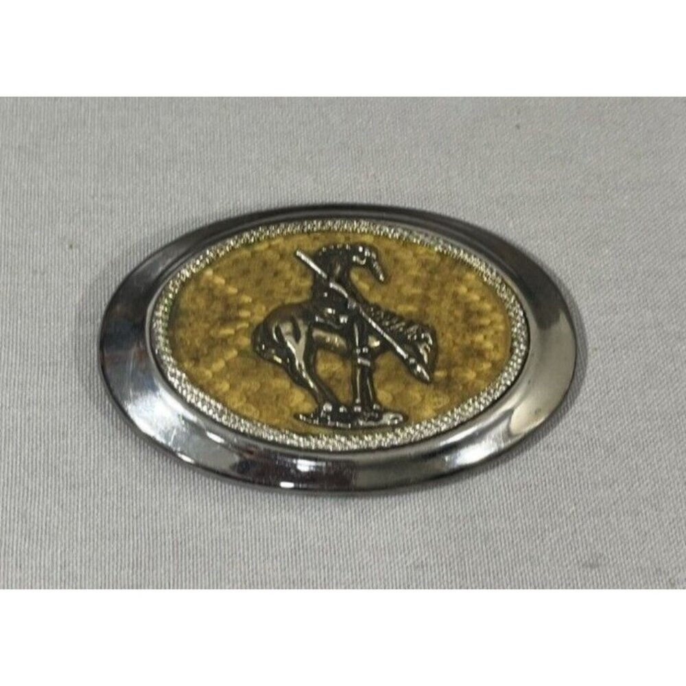 American Indian Chief Horse Rider Belt Buckle Made in USA